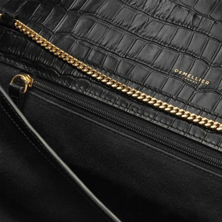 The Paris Clutch Black Croc-Effect Clutches Women Demellier - Image 5