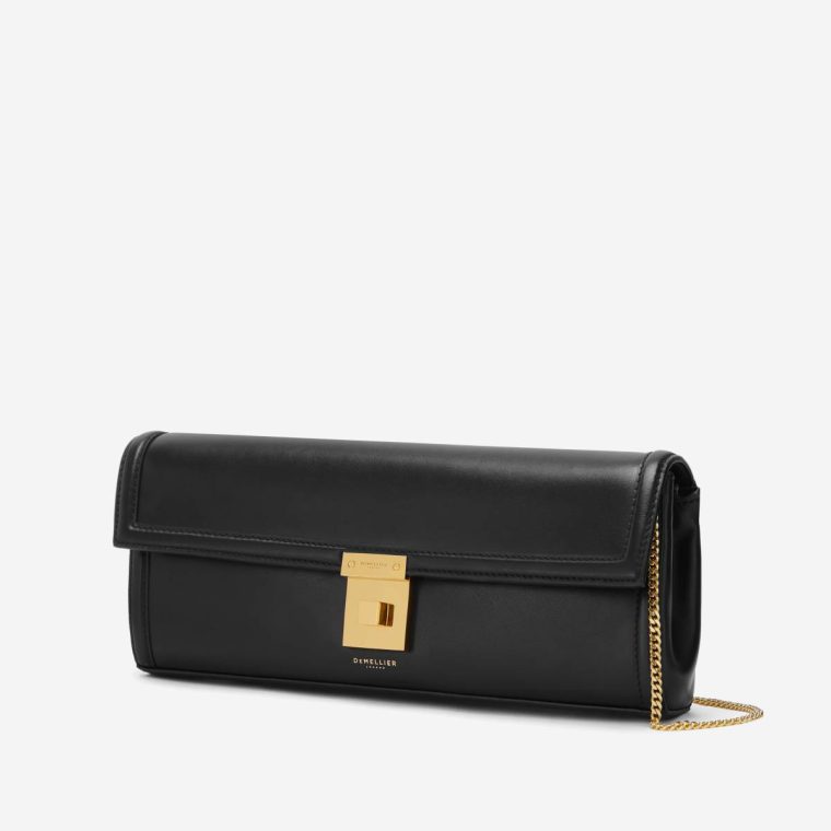 The Paris Clutch Black Smooth Clutches Women Demellier - Image 3