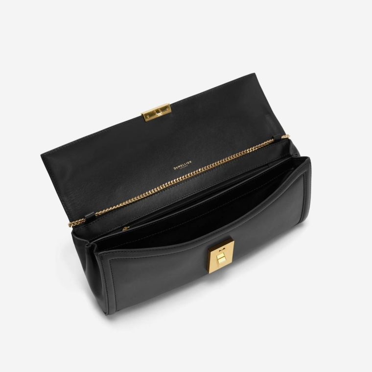 The Paris Clutch Black Smooth Clutches Women Demellier - Image 5