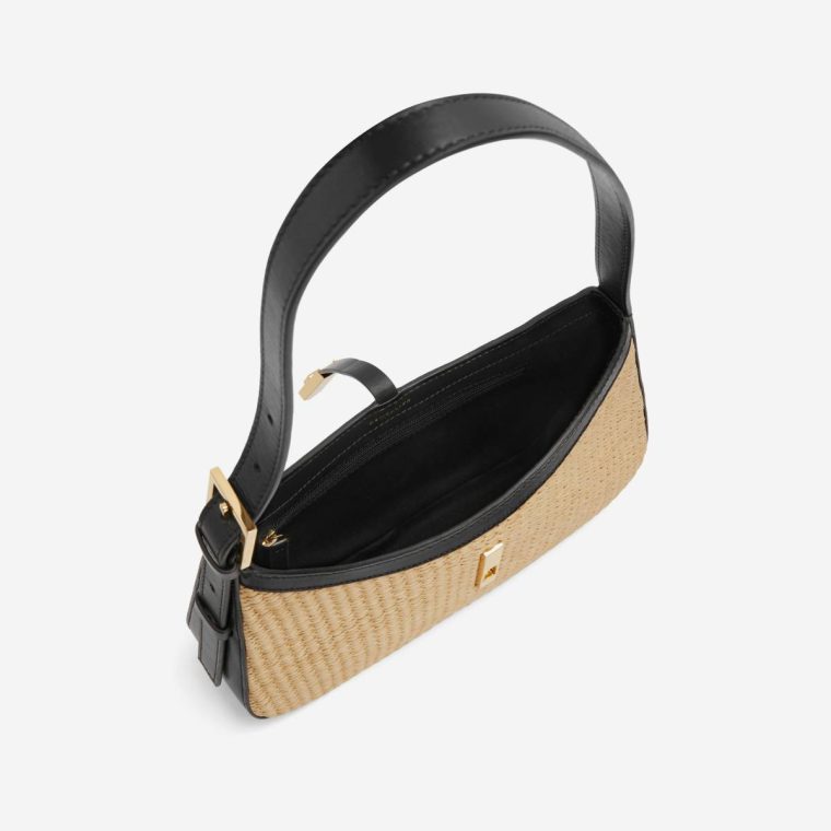 The Tokyo Demellier Shoulder Bags Warm Raffia & Black Smooth Women - Image 4
