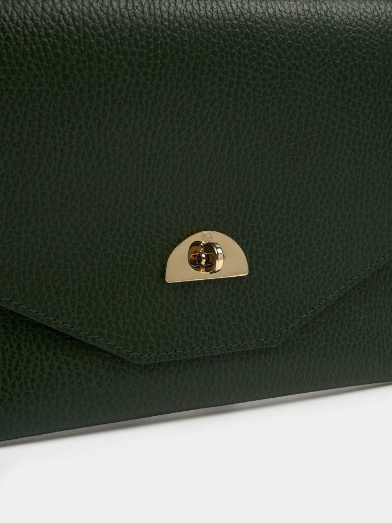 The Twist Lock Pouch - Racing Green Celtic Grain Crossbody Cambridge Satchel Women - Image 4