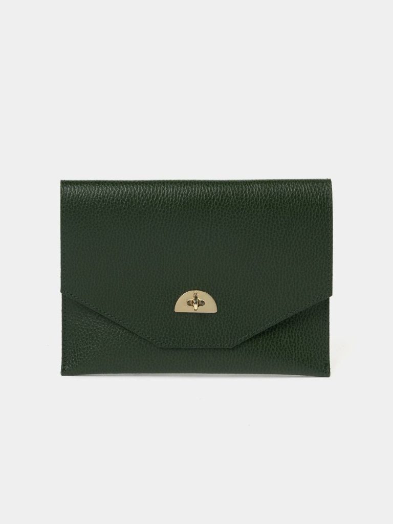 The Twist Lock Pouch - Racing Green Celtic Grain Crossbody Cambridge Satchel Women
