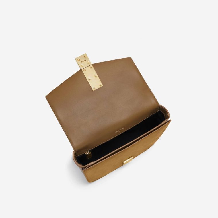 The Vancouver Caramel Suede & Caramel Smooth Demellier Women Crossbody Bags - Image 5