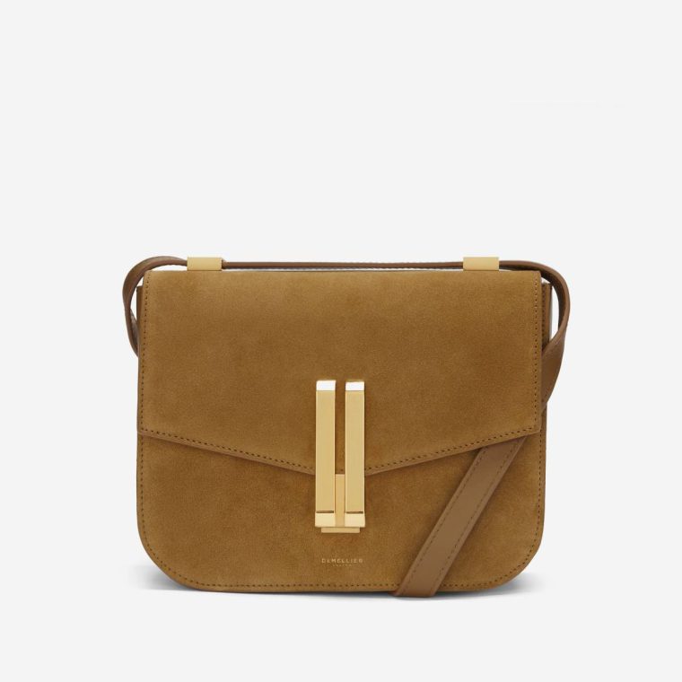 The Vancouver Caramel Suede & Caramel Smooth Demellier Women Crossbody Bags