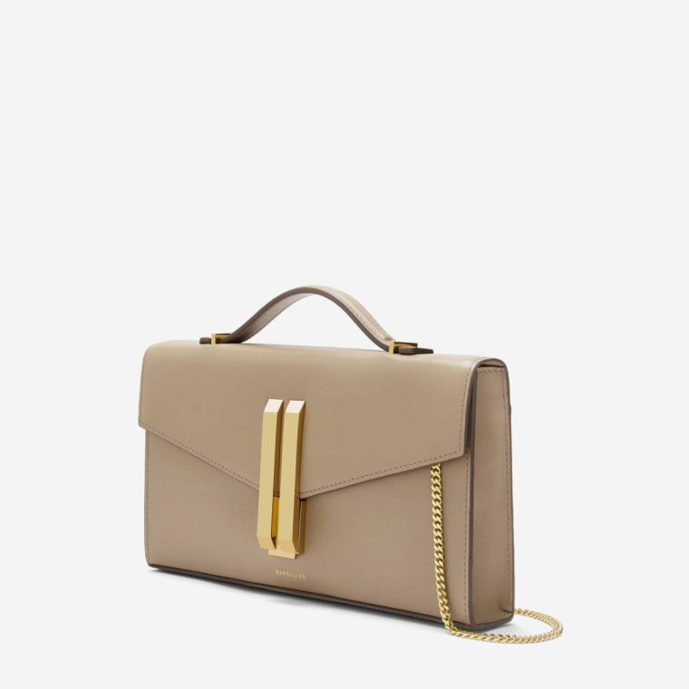 The Vancouver Clutch Dark Sand Smooth Women Demellier Clutches - Image 2