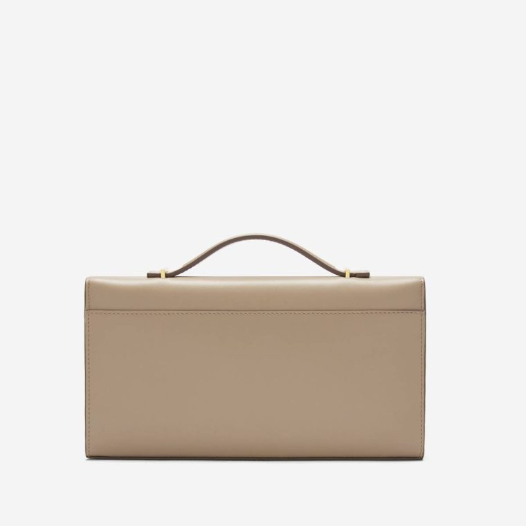 The Vancouver Clutch Dark Sand Smooth Women Demellier Clutches - Image 3