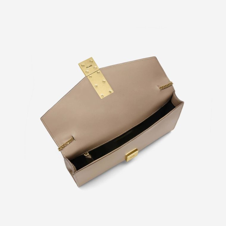 The Vancouver Clutch Dark Sand Smooth Women Demellier Clutches - Image 4