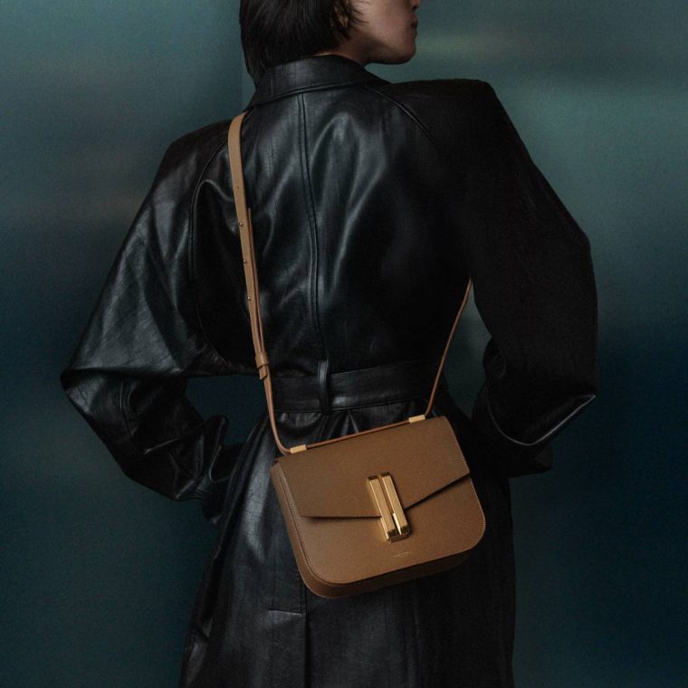 The Vancouver Deep Toffee Smooth Women Crossbody Bags Demellier - Image 2