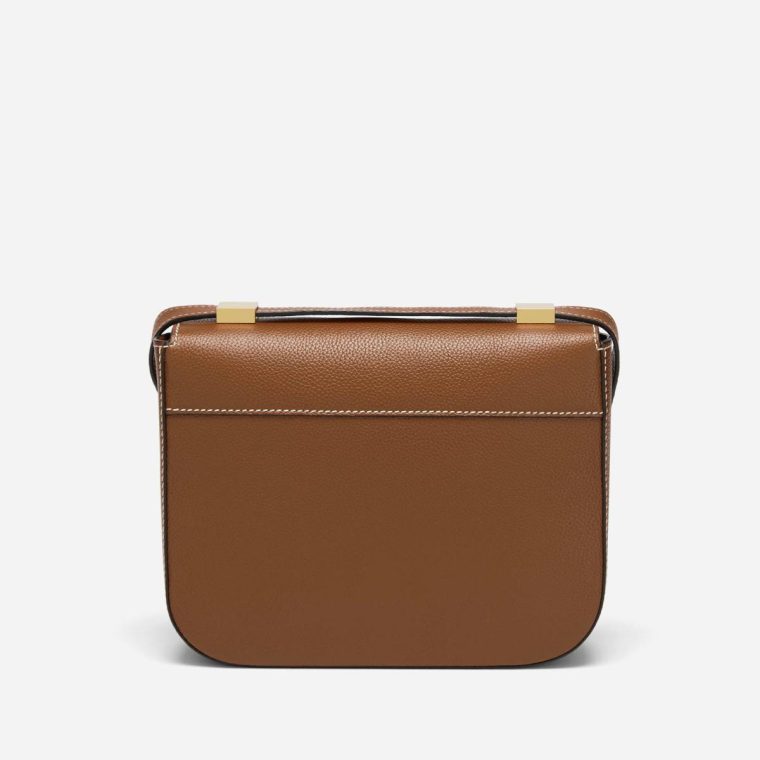 The Vancouver Women Demellier Tan Small Grain Ecru Stitching Crossbody Bags - Image 4