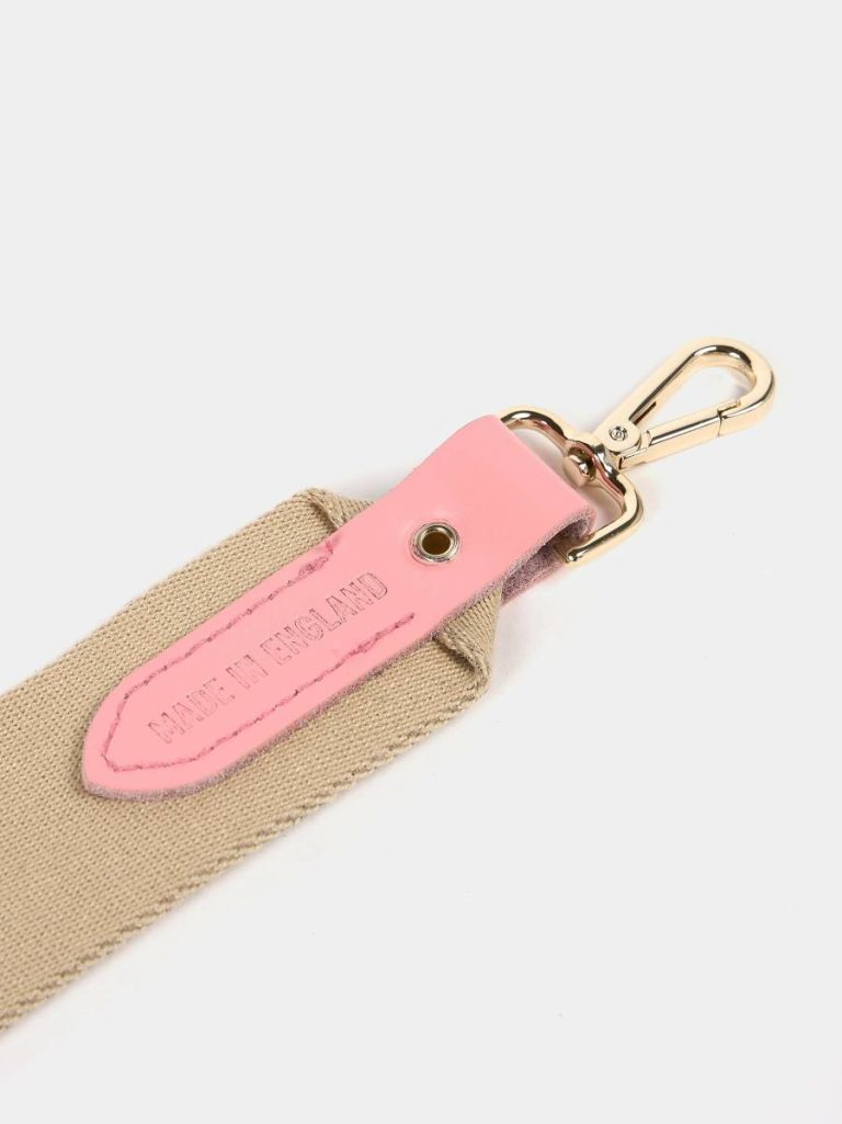The Webbing Shoulder Strap - Sand & Pink Icing Women Crossbody Cambridge Satchel - Image 4