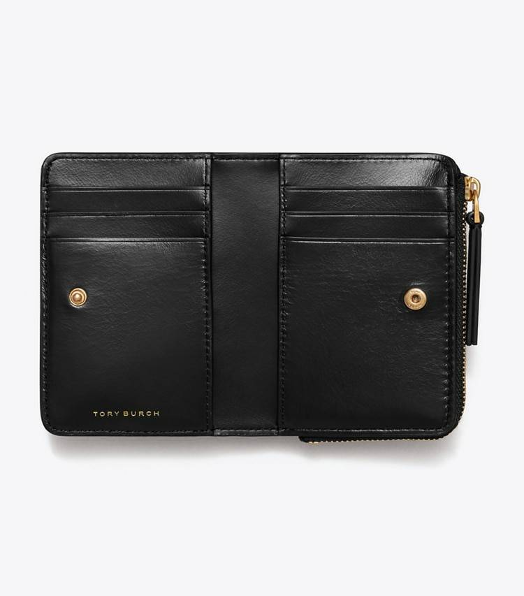 Tory Burch Black Kira Diamond Quilt Pavé Logo Bi-Fold Wallet Wallets Women - Image 3