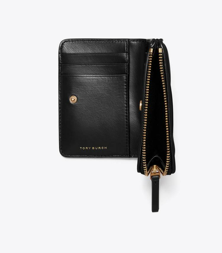 Tory Burch Black Kira Diamond Quilt Pavé Logo Bi-Fold Wallet Wallets Women - Image 4