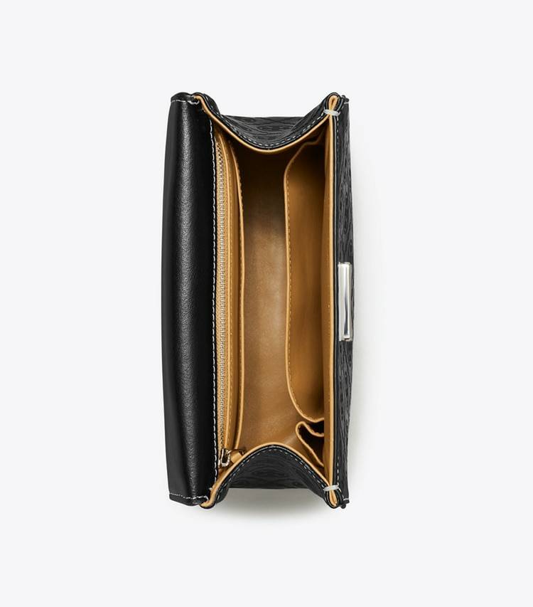 Tory Burch Black T Monogram Leather Small Deville Bag Women Satchels - Image 5