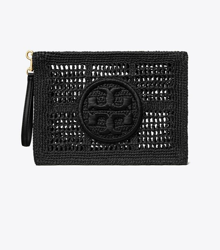 Tory Burch Black Women Ella Crochet Pouch Wristlets - Image 2