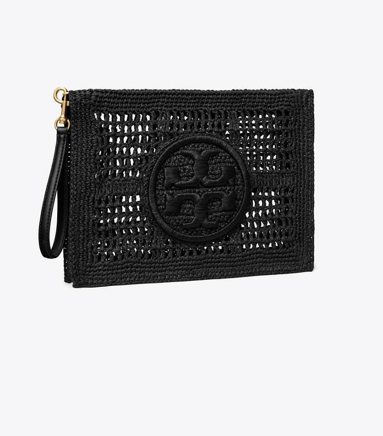 Tory Burch Black Women Ella Crochet Pouch Wristlets