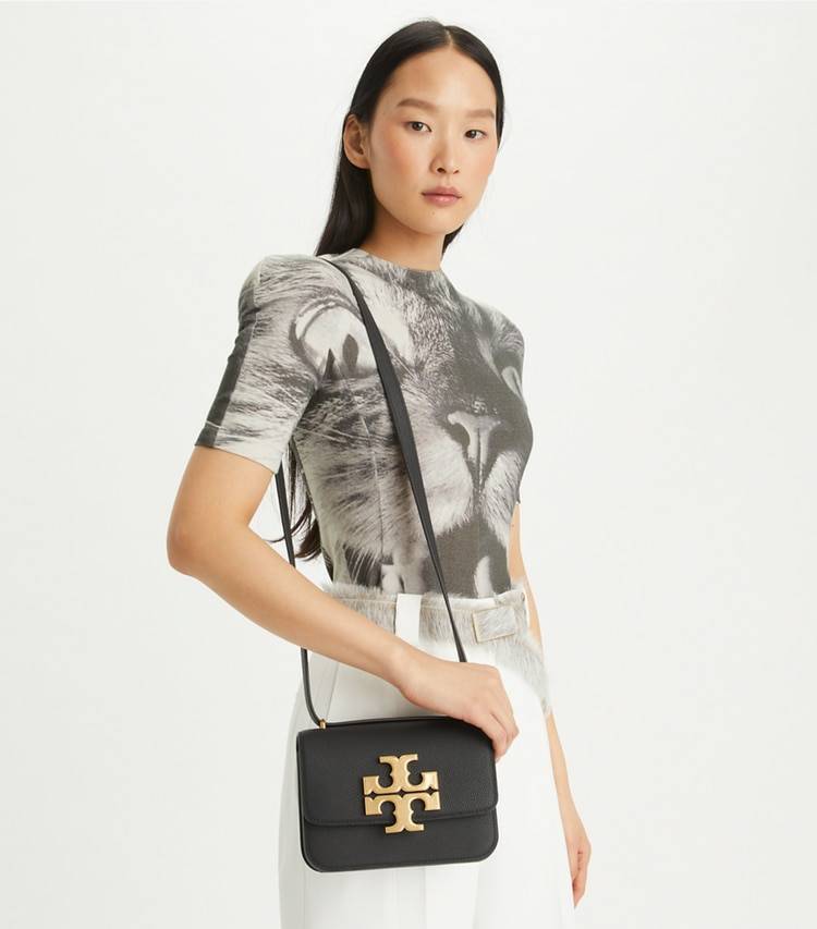Tory Burch Black Women Shoulder Bags Small Eleanor Pebbled Bag - Image 2