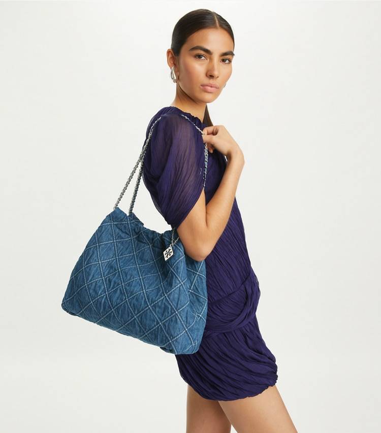 Tory Burch Hobo Bags Women Denim Fleming Soft Denim Hobo Bag - Image 2