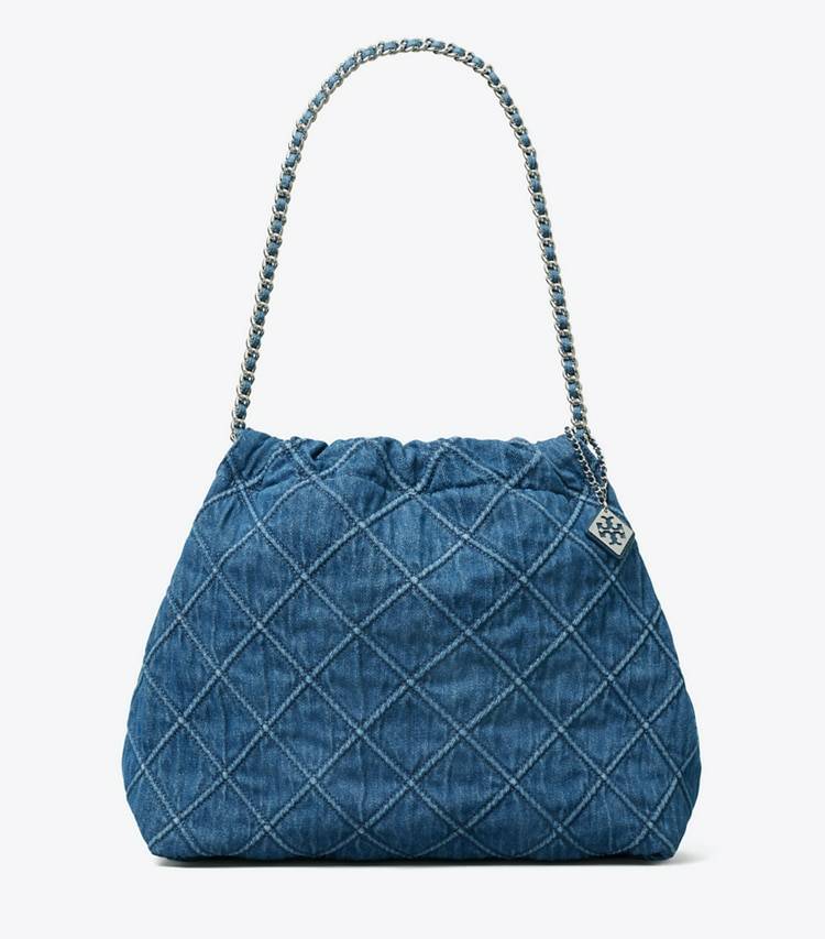 Tory Burch Hobo Bags Women Denim Fleming Soft Denim Hobo Bag - Image 3
