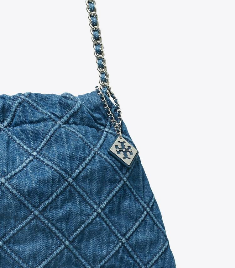 Tory Burch Hobo Bags Women Denim Fleming Soft Denim Hobo Bag - Image 4
