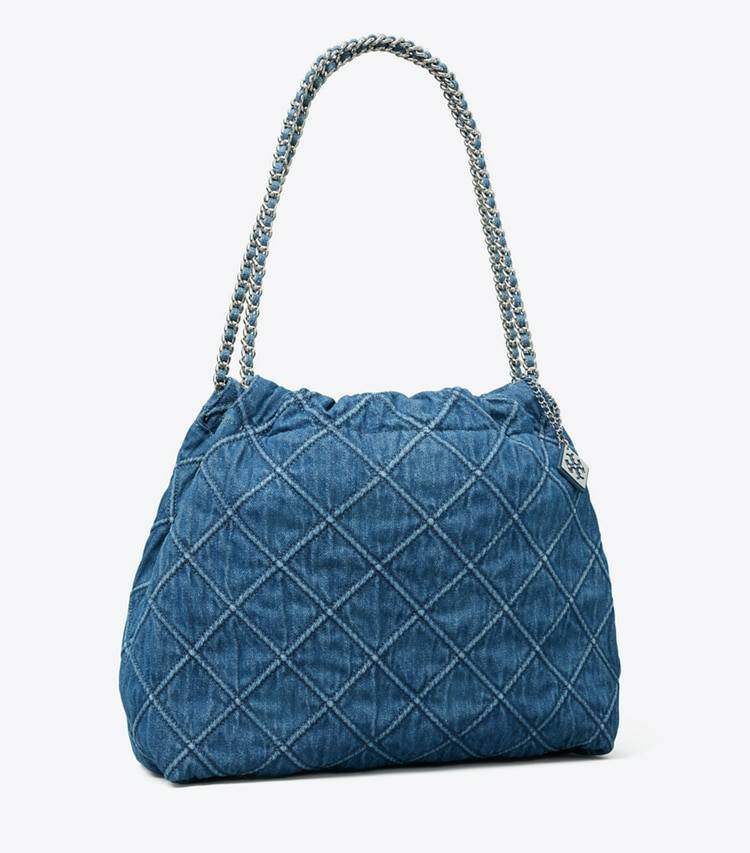 Tory Burch Hobo Bags Women Denim Fleming Soft Denim Hobo Bag