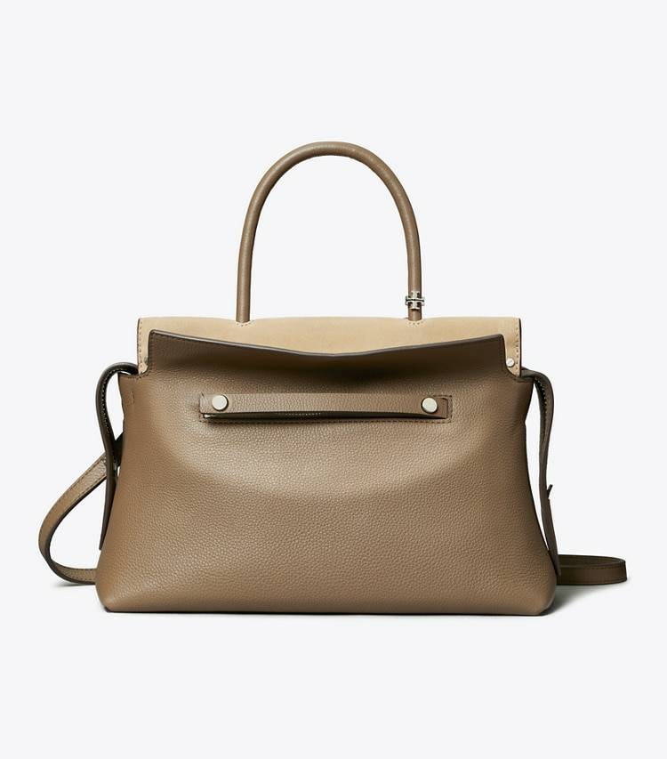 Tory Burch Mercer Pebbled Satchel Wild Mushroom Satchels Women - Image 4