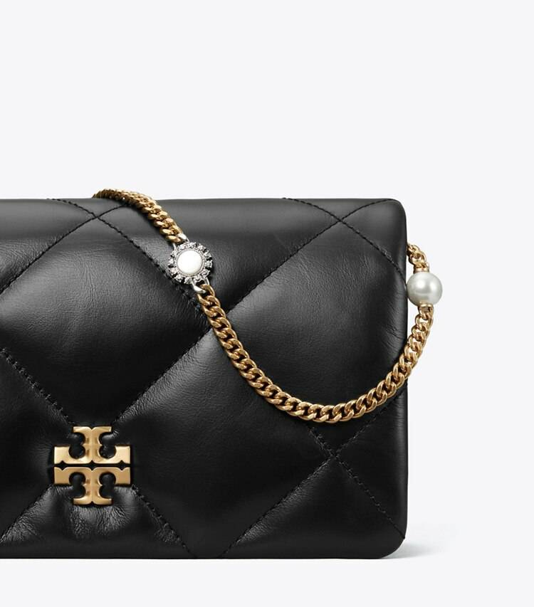 Tory Burch Mini Bags Women Black Kira Diamond Quilt Charm Crossbody - Image 4