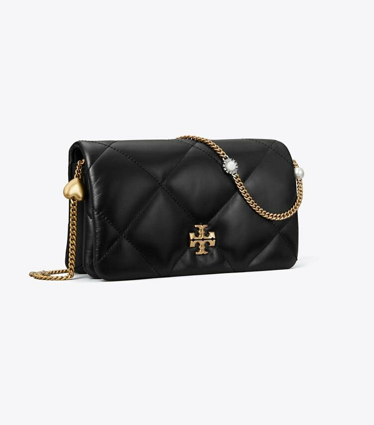 Tory Burch Mini Bags Women Black Kira Diamond Quilt Charm Crossbody