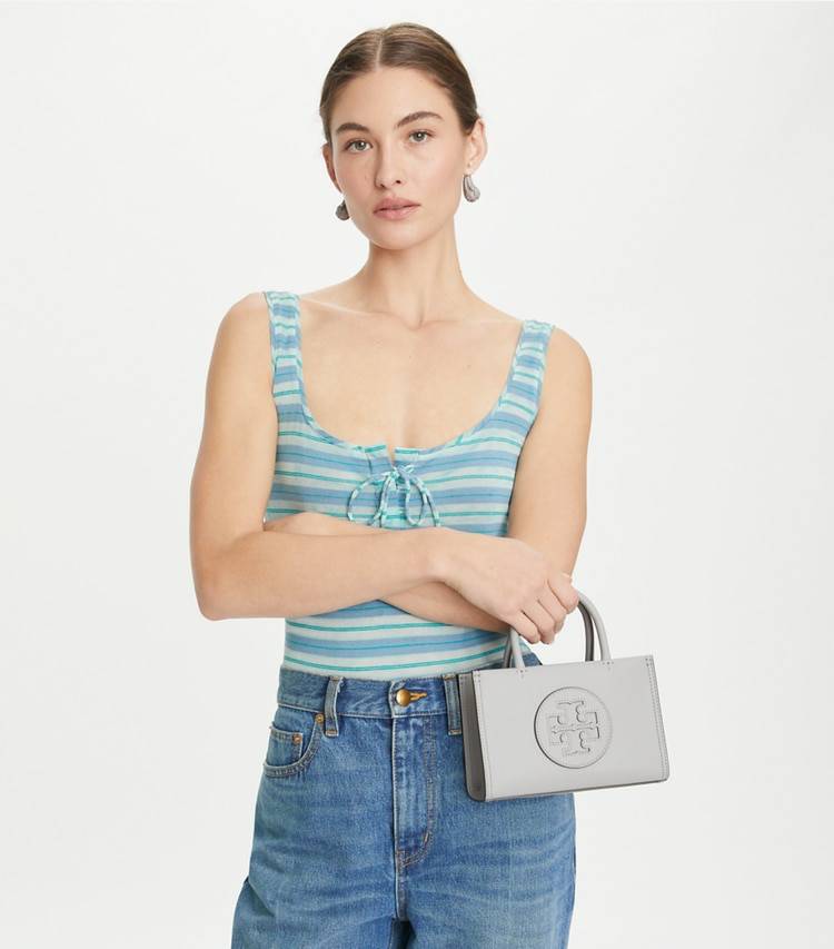 Tory Burch Mini Ella Bio Tote Women Crossbody Bags Gray - Image 3