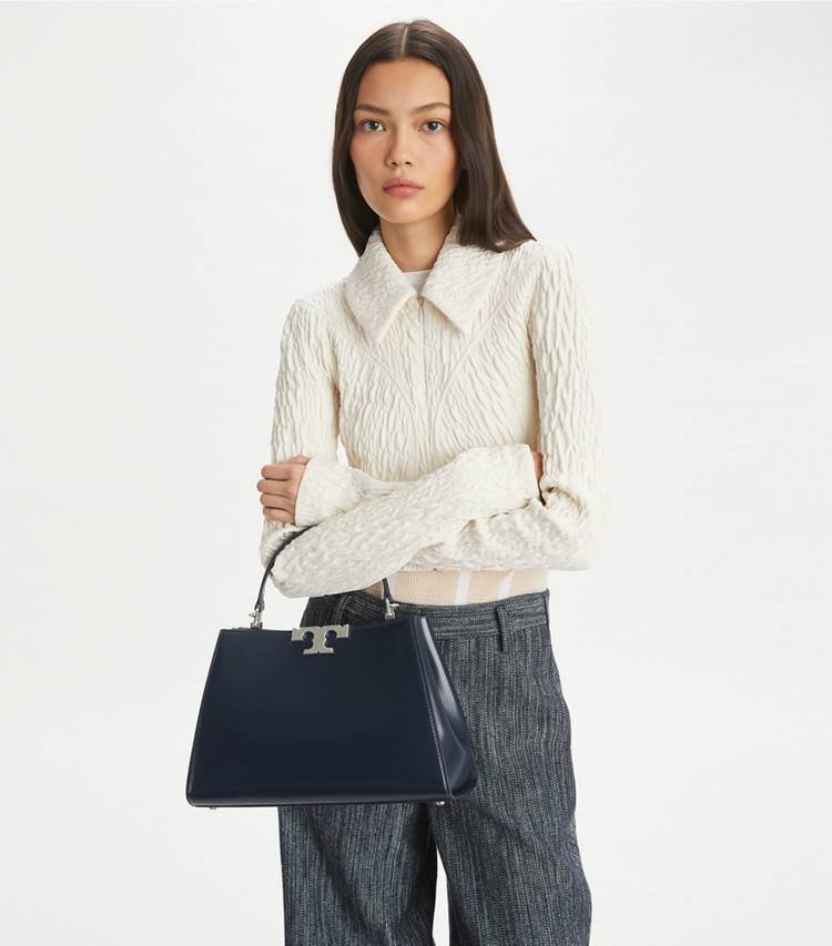 Tory Burch New Navy Eleanor Satchel Women Satchels - Image 3