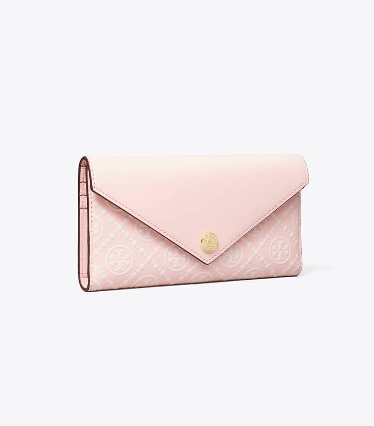 Tory Burch Powder Pink / New Cream Women Wallets T Monogram Contrast Embossed Envelope Wallet
