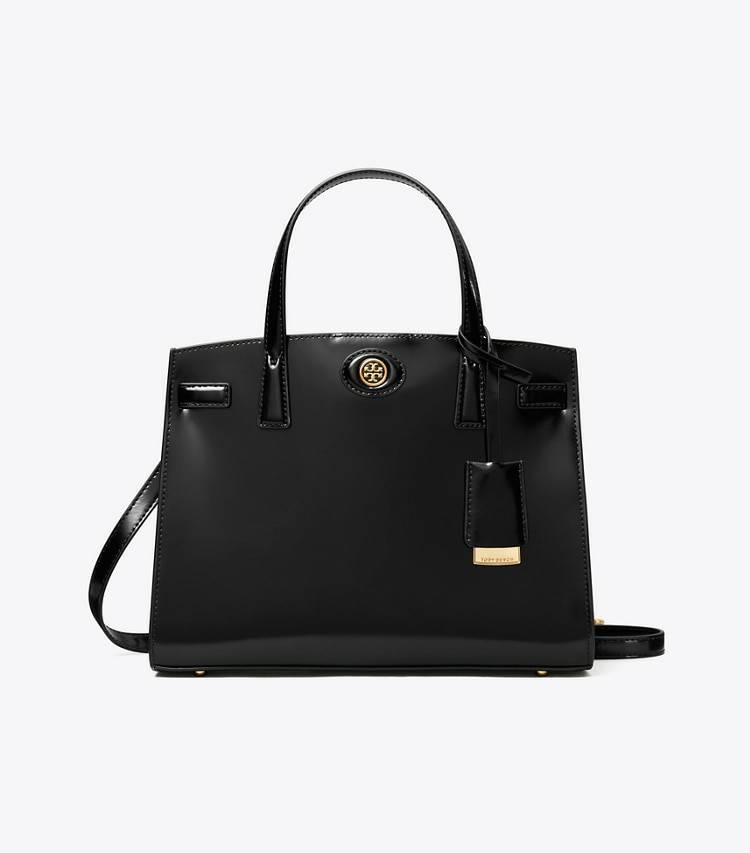 Tory Burch Satchels Small Robinson Spazzolato Satchel Black Women - Image 3