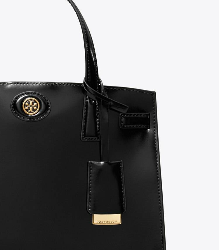 Tory Burch Satchels Small Robinson Spazzolato Satchel Black Women - Image 4