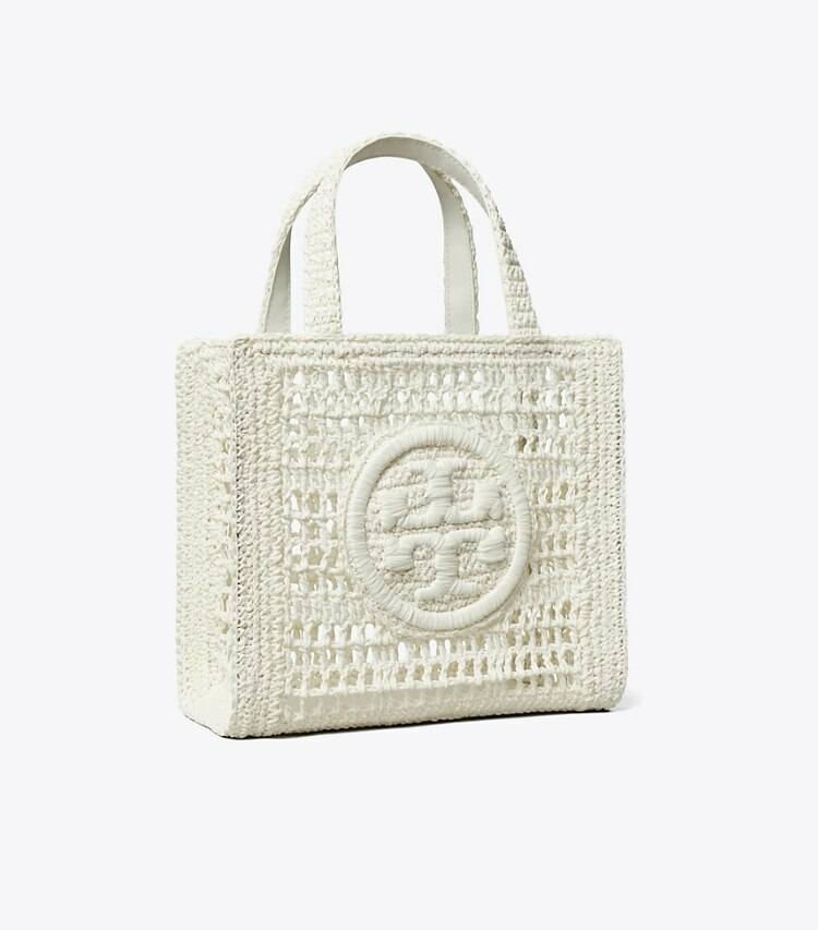 Tory Burch Tote Bags White Mini Ella Hand-Crocheted Tote Women