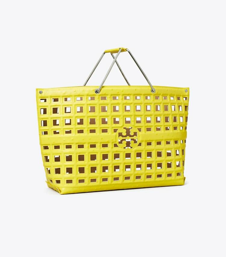 Tory Burch Tote Bags Yellow Daisy Women Ella Embossed Market Tote