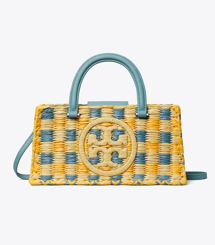 Tory Burch Women Deep Turquoise Ella Hand-Crocheted East-West Tote Satchels - Image 4