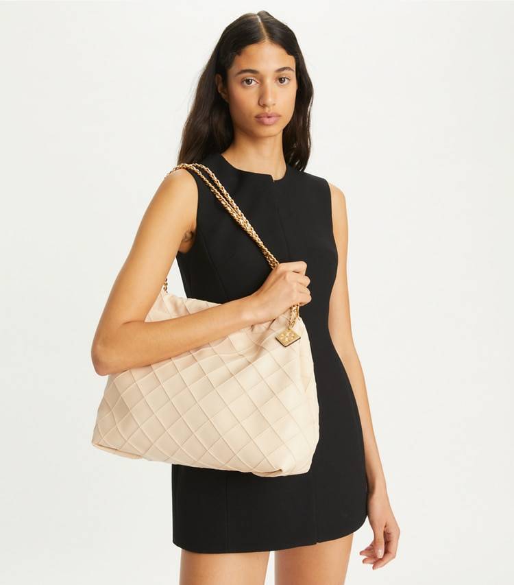 Tory Burch Women Fleming Soft Hobo Bag New Cream Hobo Bags - Image 2