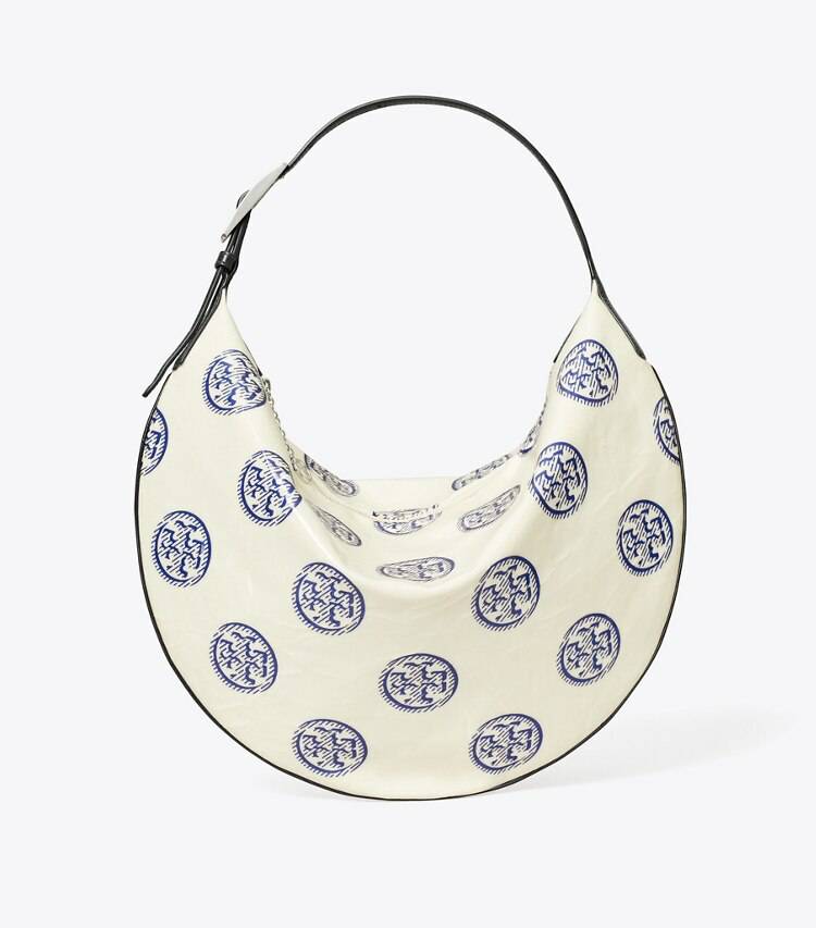 Tory Burch Women Hobo Bags T Monogram Balloon Bag White / Ballpoint Blue - Image 3
