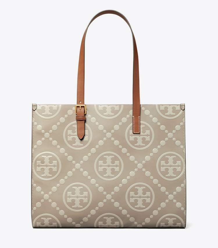 Tory Burch Women Longan / New Cream T Monogram Contrast Embossed Tote Tote Bags - Image 3