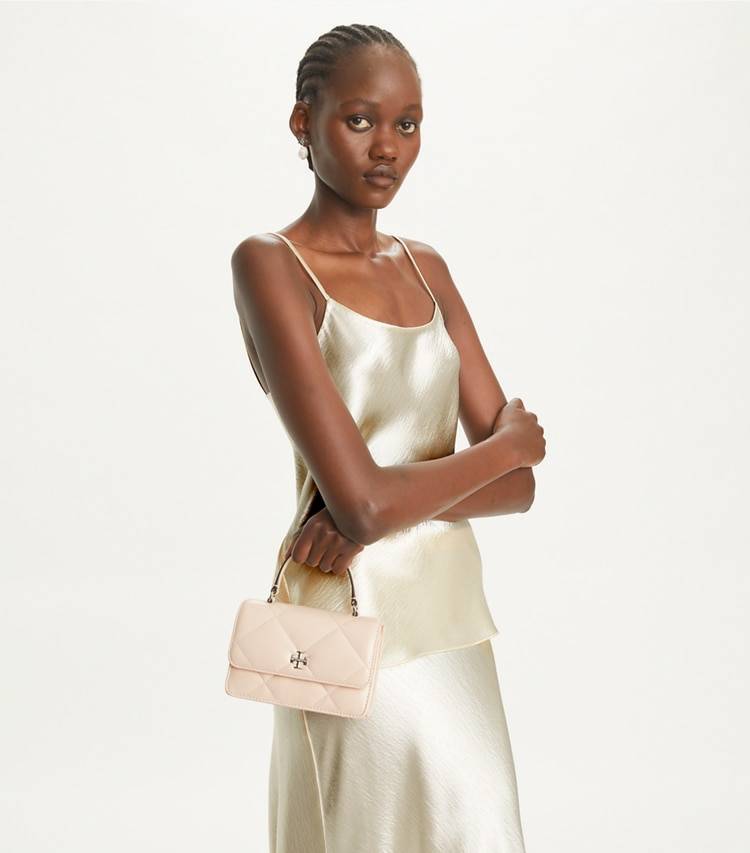 Tory Burch Women Mini Bags Mini Kira Diamond Quilt Top-Handle Crossbody Soft Pink - Image 3