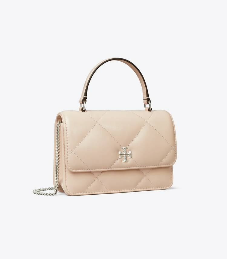 Tory Burch Women Mini Bags Mini Kira Diamond Quilt Top-Handle Crossbody Soft Pink