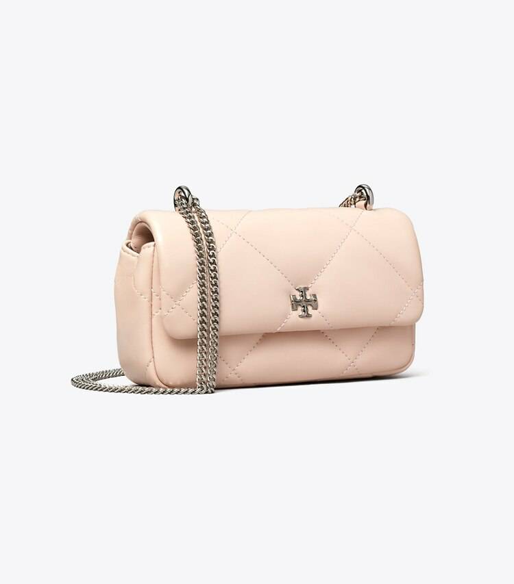 Tory Burch Women Mini Kira Diamond Quilt Flap Bag Soft Pink Crossbody Bags