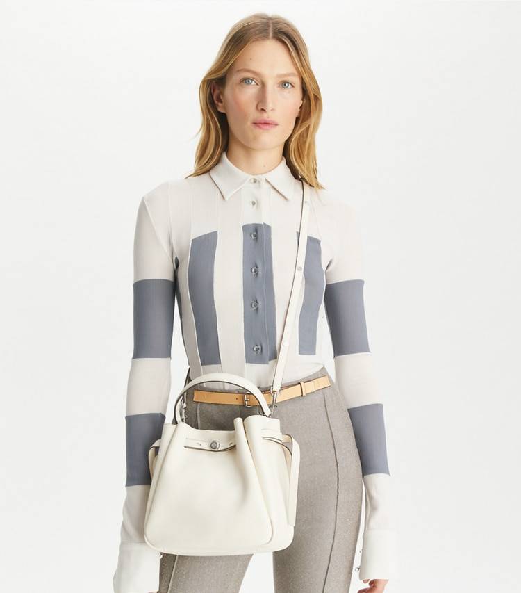 Tory Burch Women Romy Bucket Bag Light Cream Totes - Image 2