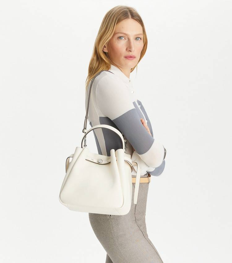 Tory Burch Women Romy Bucket Bag Light Cream Totes - Image 3