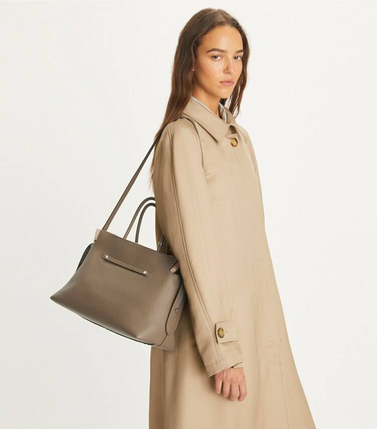 Tory Burch Women Satchels Large Mercer Pebbled Satchel Wild Mushroom - Image 2