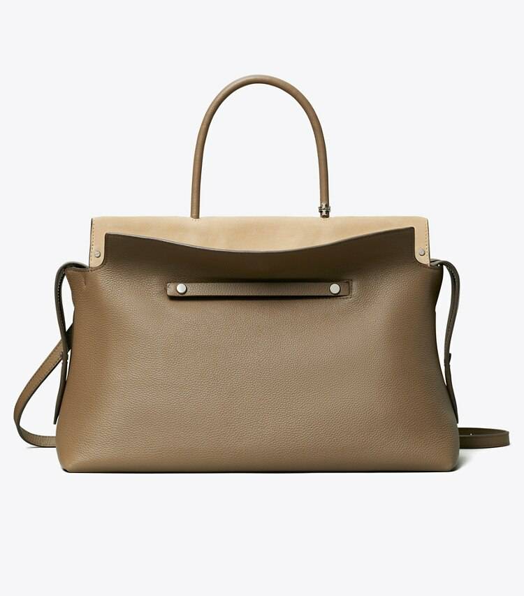 Tory Burch Women Satchels Large Mercer Pebbled Satchel Wild Mushroom - Image 4