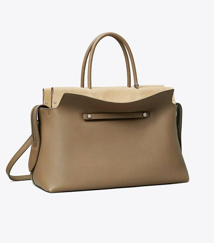 Tory Burch Women Satchels Large Mercer Pebbled Satchel Wild Mushroom