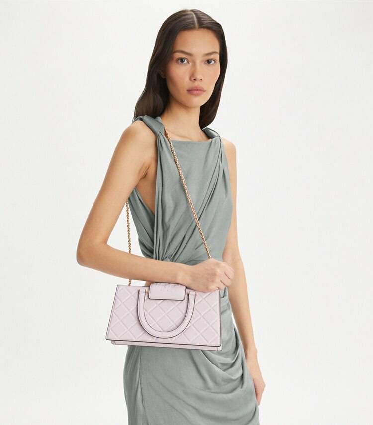Tory Burch Women Satchels Pale Purple Fleming East-West Tote - Image 2