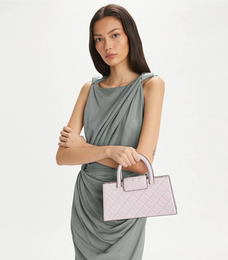 Tory Burch Women Satchels Pale Purple Fleming East-West Tote - Image 3