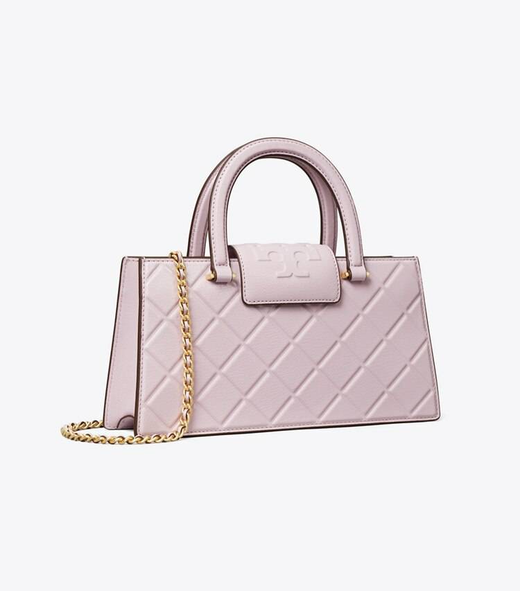 Tory Burch Women Satchels Pale Purple Fleming East-West Tote