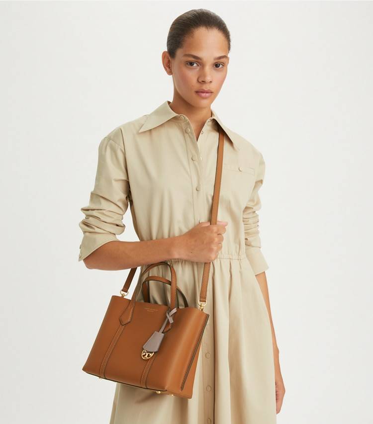 Tory Burch Women Small Perry Triple-Compartment Tote Tote Bags Light Umber - Image 2